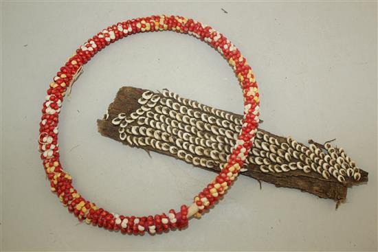 A collection of Papua New Guinea beadwork items, & 4 other items